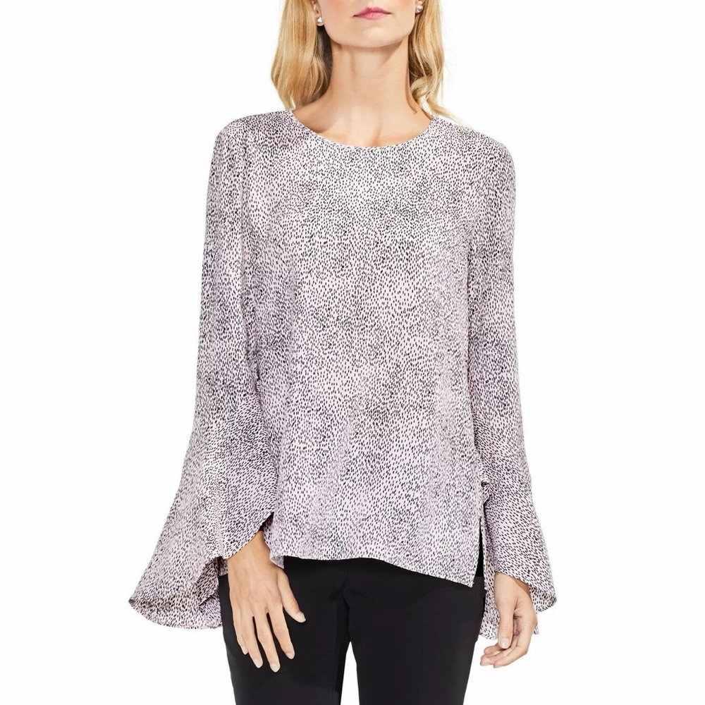Vince Camuto Opal Rose Bell Sleeve Dashes Top